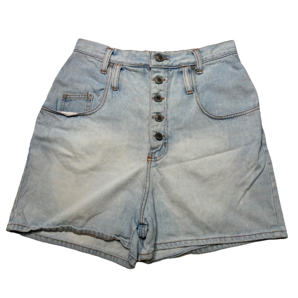 Vintage PS Gitano Denim Shorts High‎ Rise Button Fly Light Wash Women 12